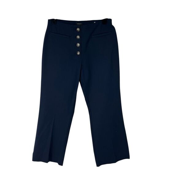 Ann Taylor Navy Wide-Leg Button-Up Pants - Picture 1 of 6